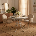 Mesa de comedor redonda efecto mármol Istanbul