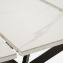 Mesa de comedor extensible de cerámica y metal Martin