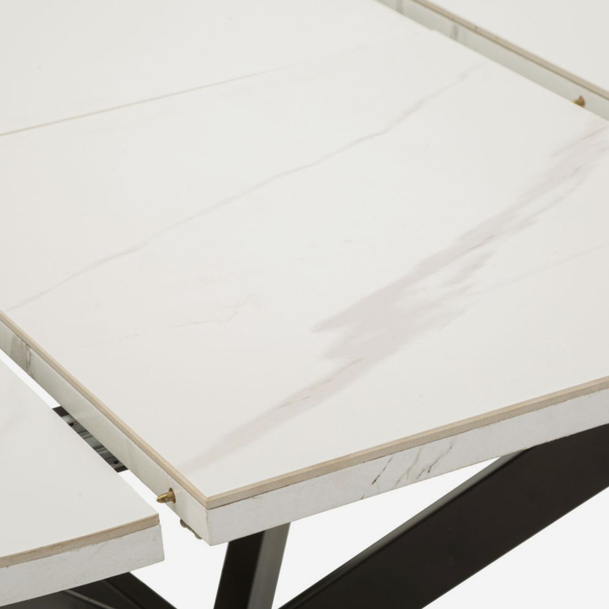 Ausziehbarer Esstisch aus Keramik und Metall Martin