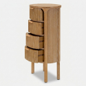 Cómoda estrecha de madera con 4 cajones Goteborg