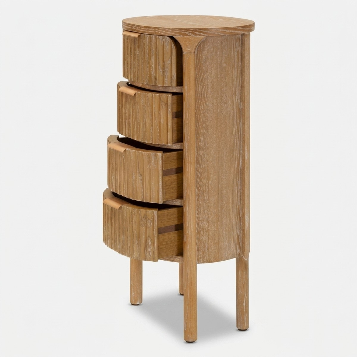 Cómoda estrecha de madera con 4 cajones Goteborg