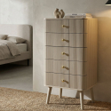 Cómoda estrecha de madera con 5 cajones Shy