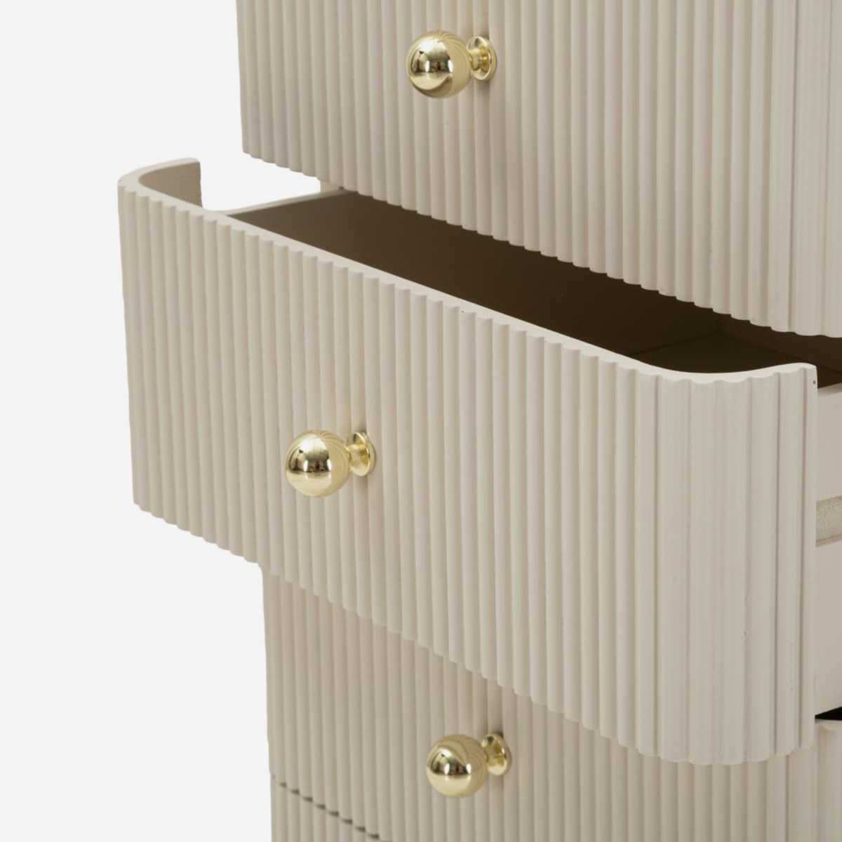 Cómoda estrecha de madera con 5 cajones Shy