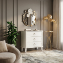 Cómoda de 3 cajones en madera y metal Shine