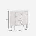 Cómoda de 3 cajones en madera y metal Shine