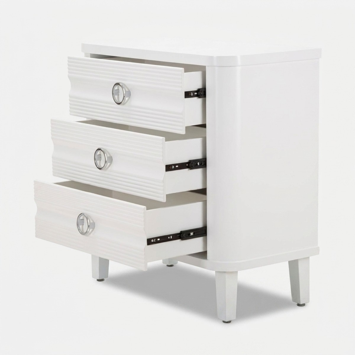Cómoda de 3 cajones en madera y metal Shine
