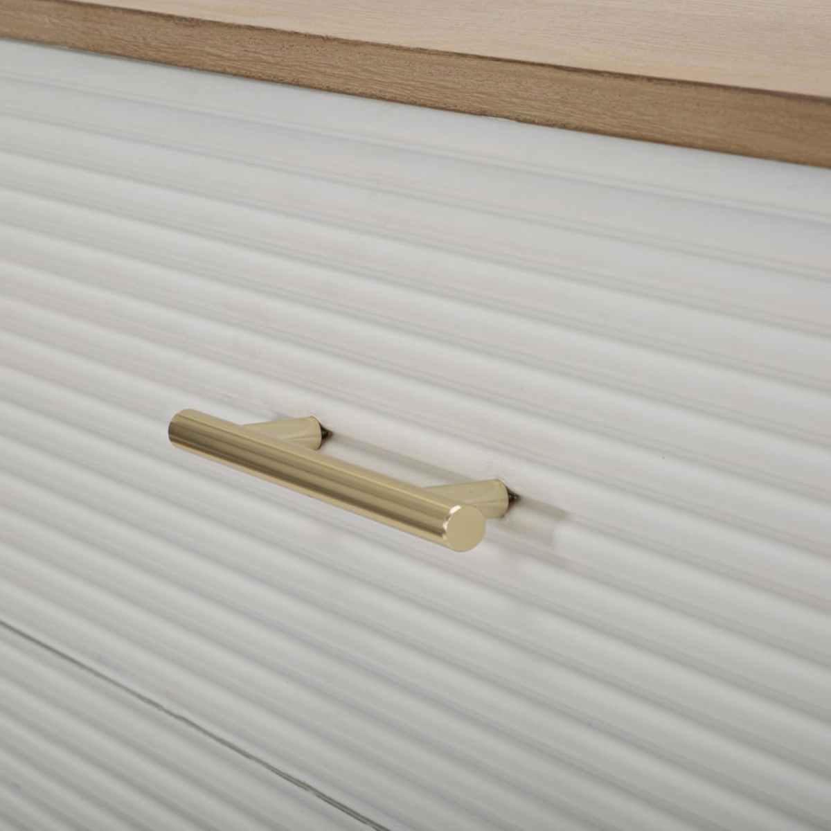 Cómoda de 3 cajones en madera y metal para dormitorio Matera