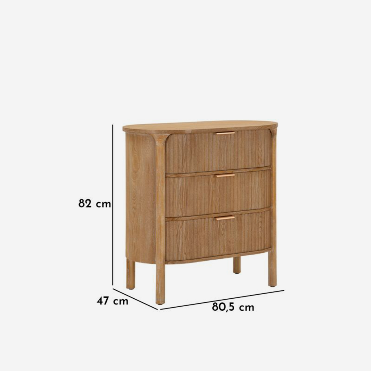Cómoda de 3 cajones en madera y metal Goteborg