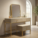 Schminktisch Luxury mit Spiegel und Hocker mit Stauraum