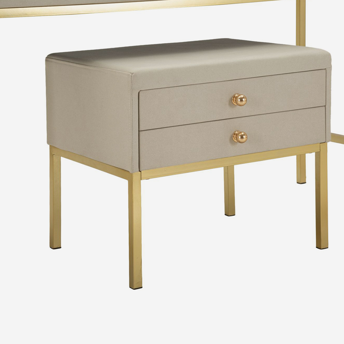 Schminktisch Luxury mit Spiegel und Hocker mit Stauraum