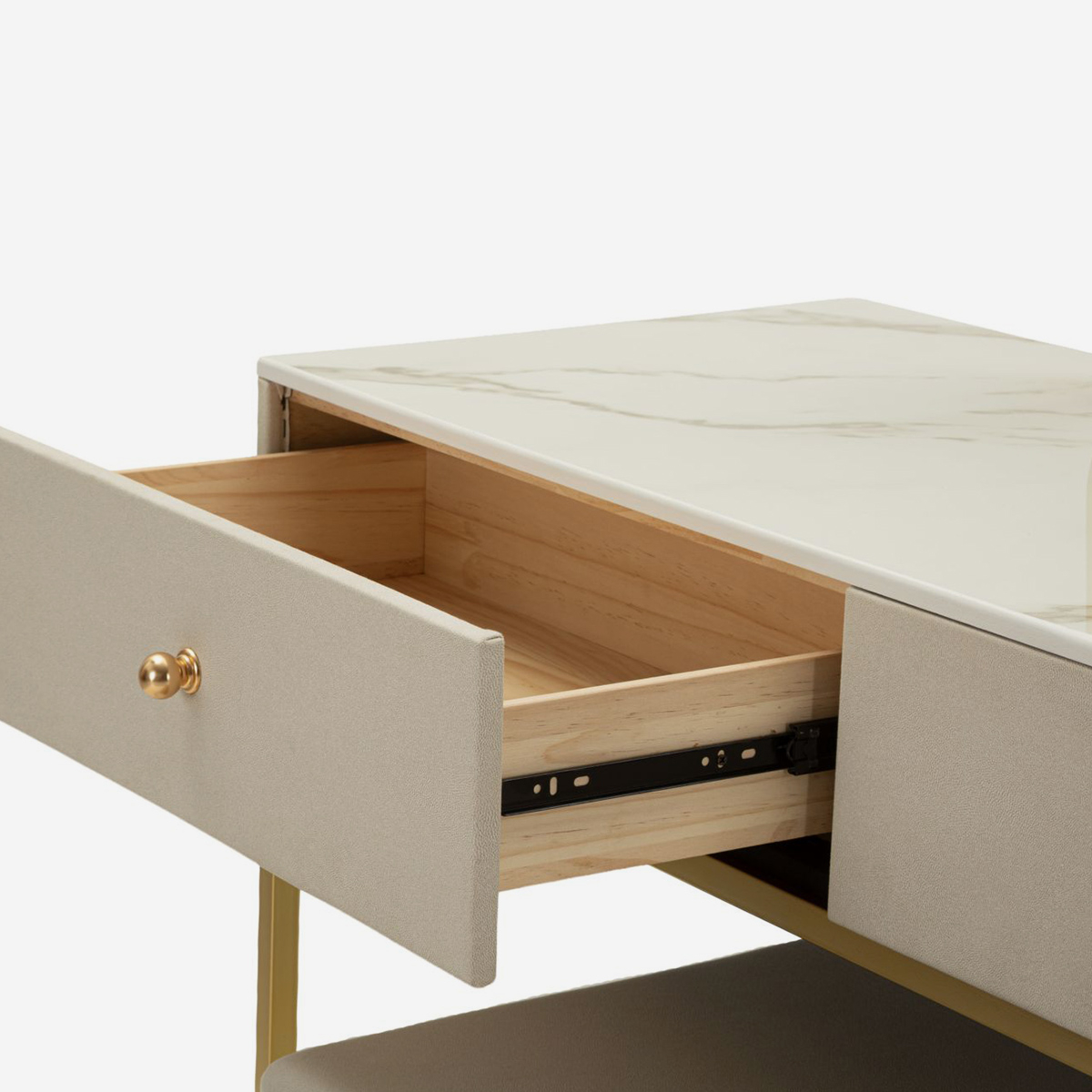 Schminktisch Luxury mit Spiegel und Hocker mit Stauraum