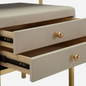Schminktisch Luxury mit Spiegel und Hocker mit Stauraum