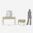 Schminktisch Luxury mit Spiegel und Hocker mit Stauraum