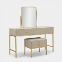 Schminktisch Luxury mit Spiegel und Hocker mit Stauraum