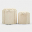 2er-Set runde Sitzhocker mit Stauraum aus Polyester Goteborg