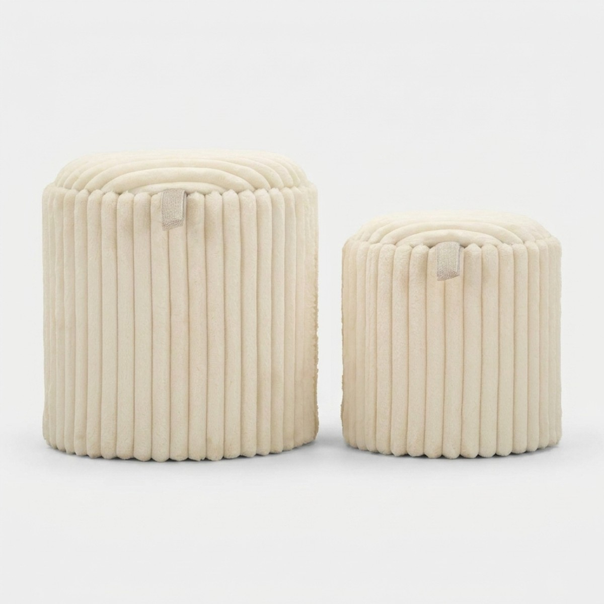 2er-Set runde Sitzhocker mit Stauraum aus Polyester Goteborg