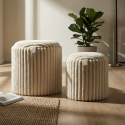 2er-Set runde Sitzhocker mit Stauraum aus Polyester Goteborg
