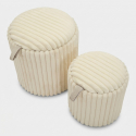 2er-Set runde Sitzhocker mit Stauraum aus Polyester Goteborg