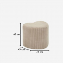 Gepolsterter Herz-Pouf aus Polyester Heart Dublino