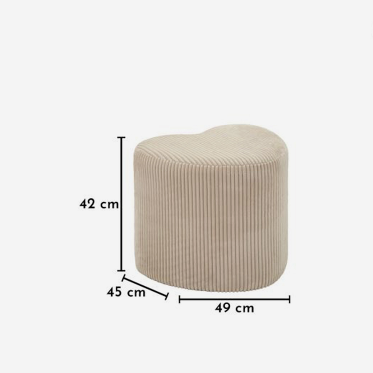 Gepolsterter Herz-Pouf aus Polyester Heart Dublino