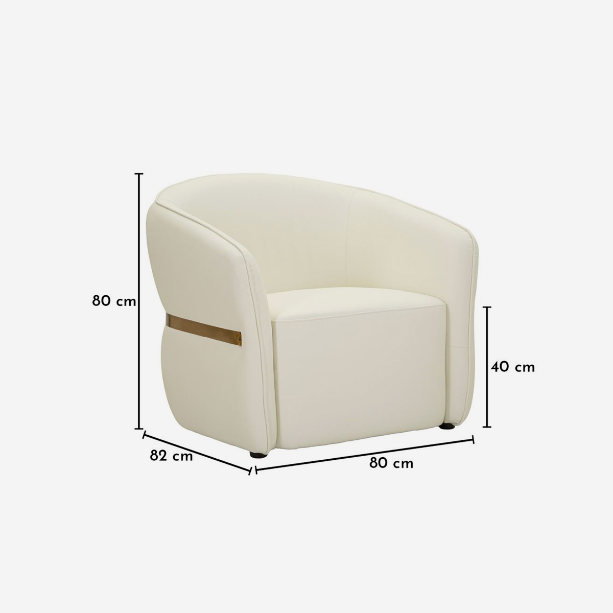 Sillón tapizado en ecopiel para salón Minsk