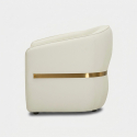 Sillón tapizado en ecopiel para salón Minsk