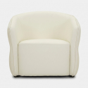 Sillón tapizado en ecopiel para salón Minsk