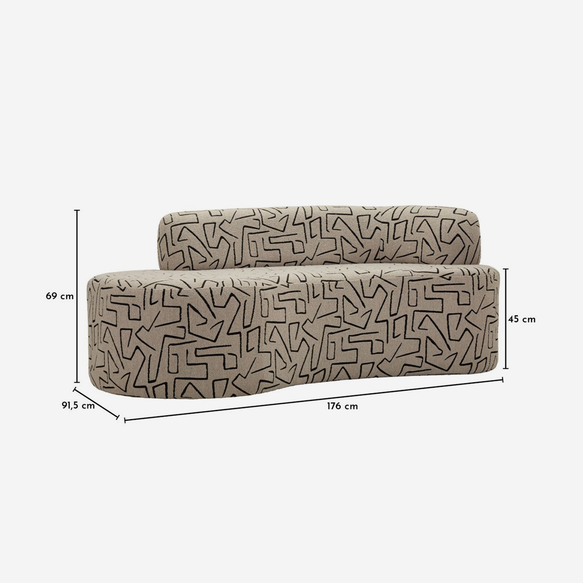 Gepolstertes Designer-Sofa aus Polyester Nairobi