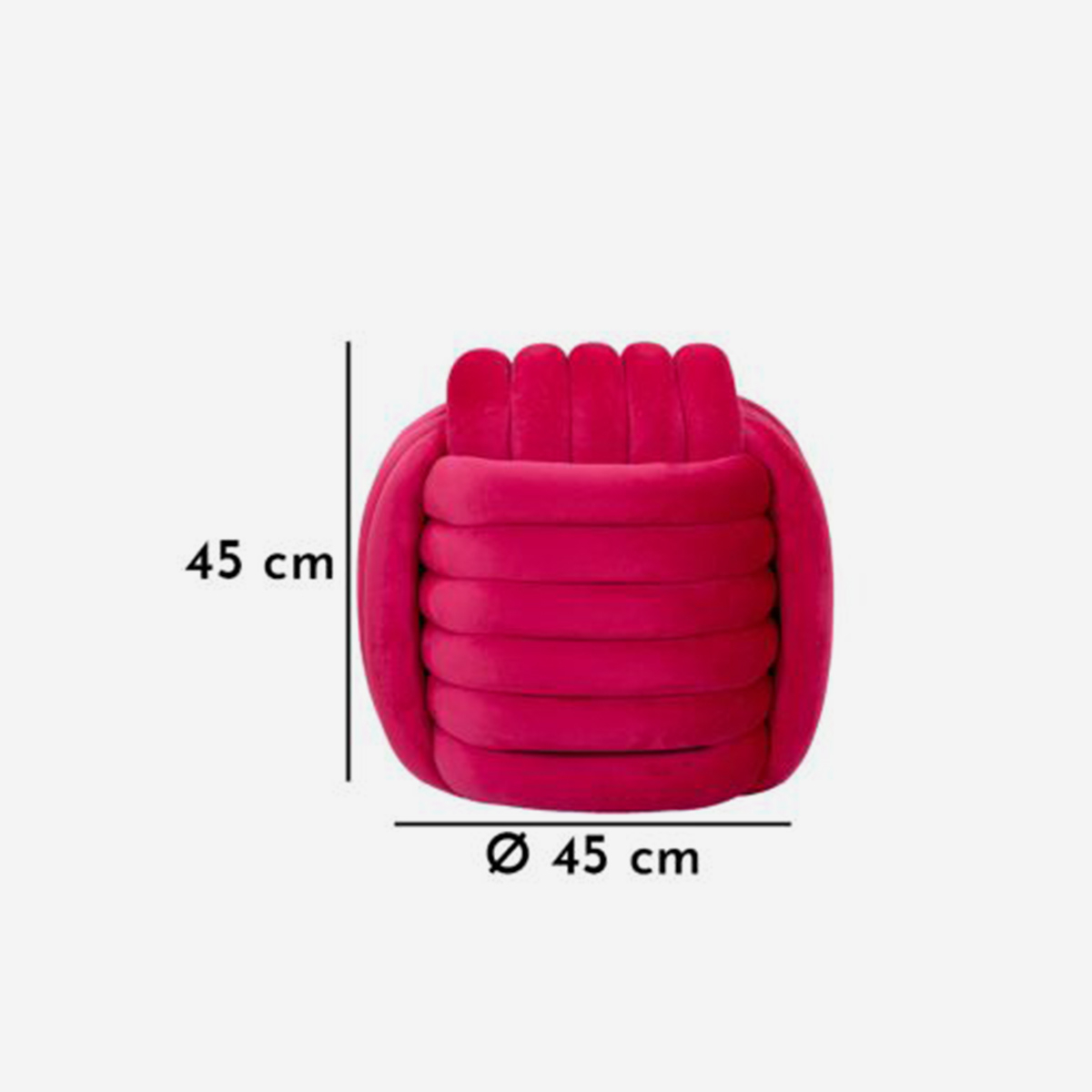 Puf tapizado de terciopelo para salón Softy