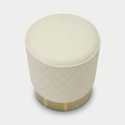 Puf redondo acolchado con base de metal Sharon redondo