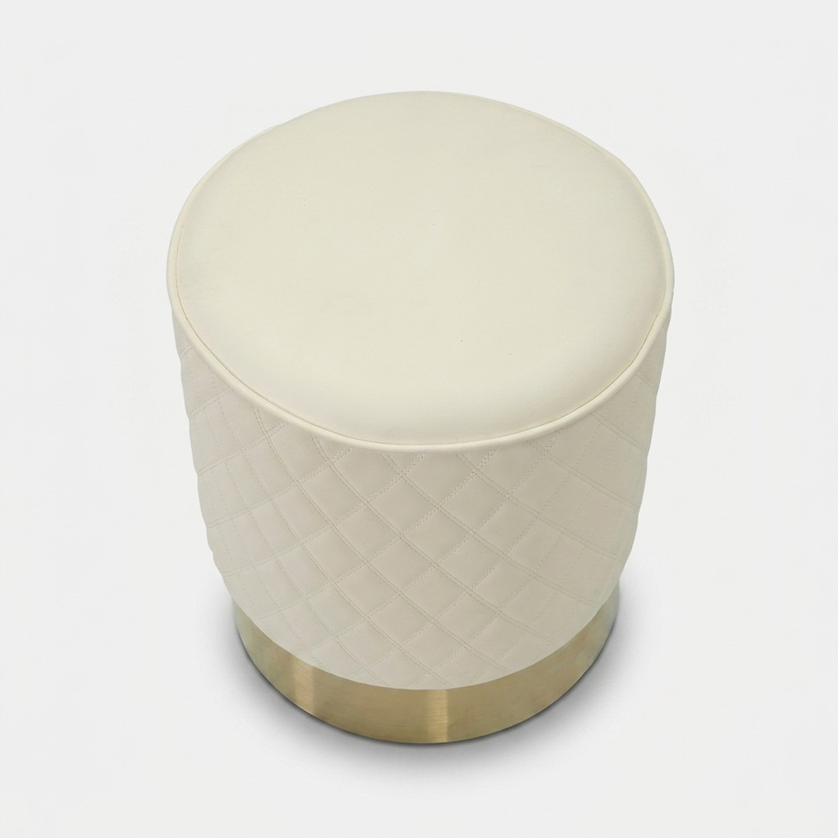 Puf redondo acolchado con base de metal Sharon redondo
