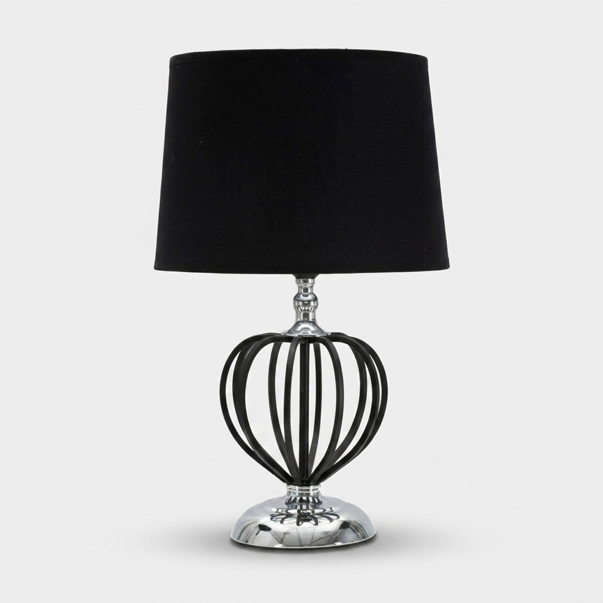 Lámpara de mesa de metal y tela Darky Silver 44