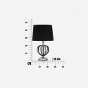 Lámpara de mesa de metal y tela Darky Silver 44
