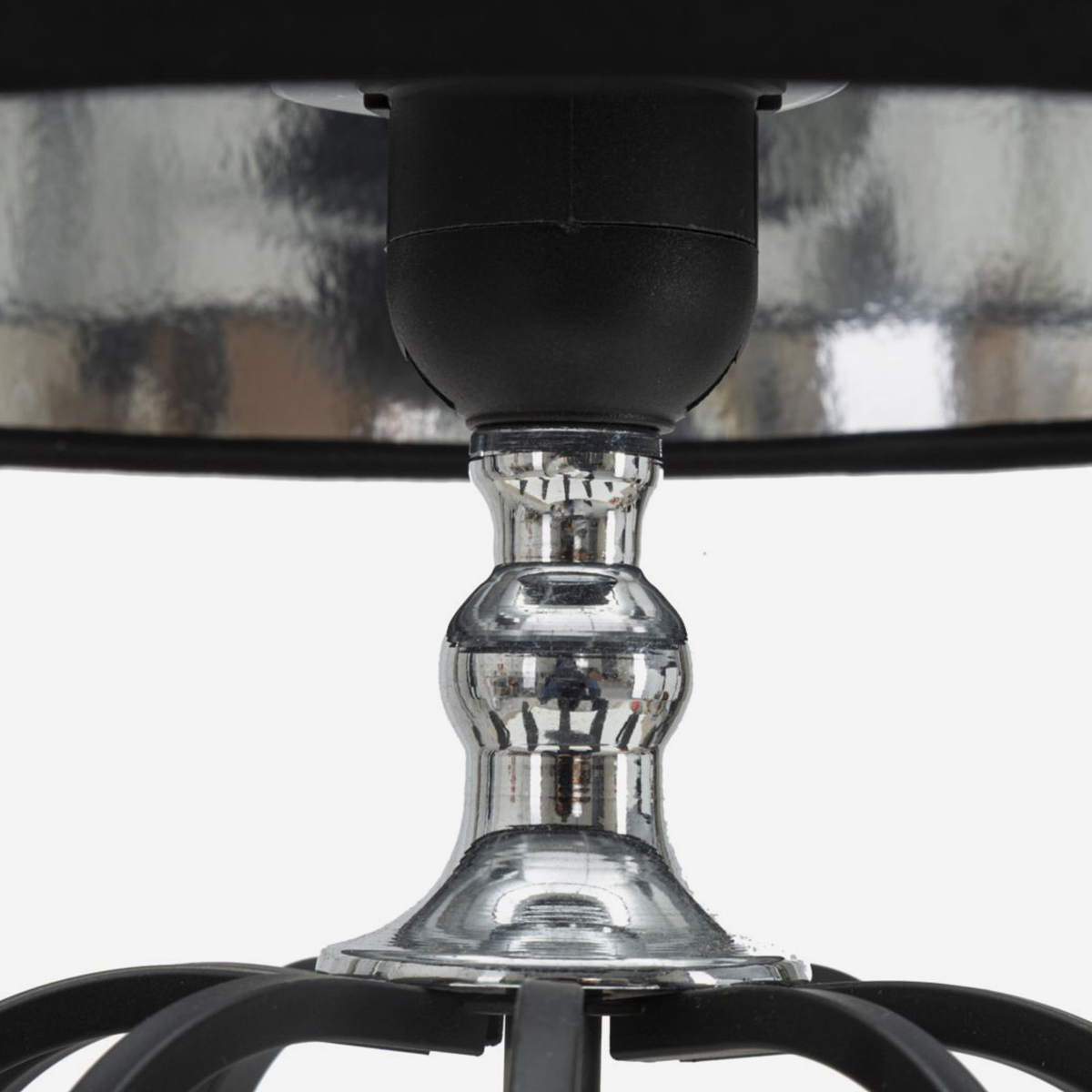 Lámpara de mesa de metal y tela Darky Silver 44