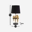 Lámpara de mesita de noche con pantalla de tela Pappagalli 40
