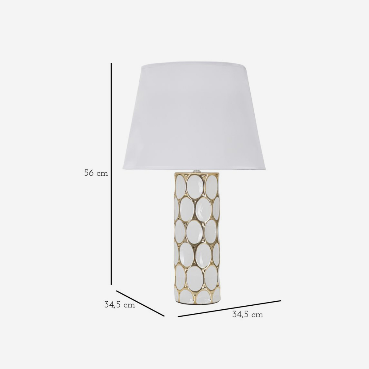 Lampada da tavolo in ceramica con paralume Glam Carv
