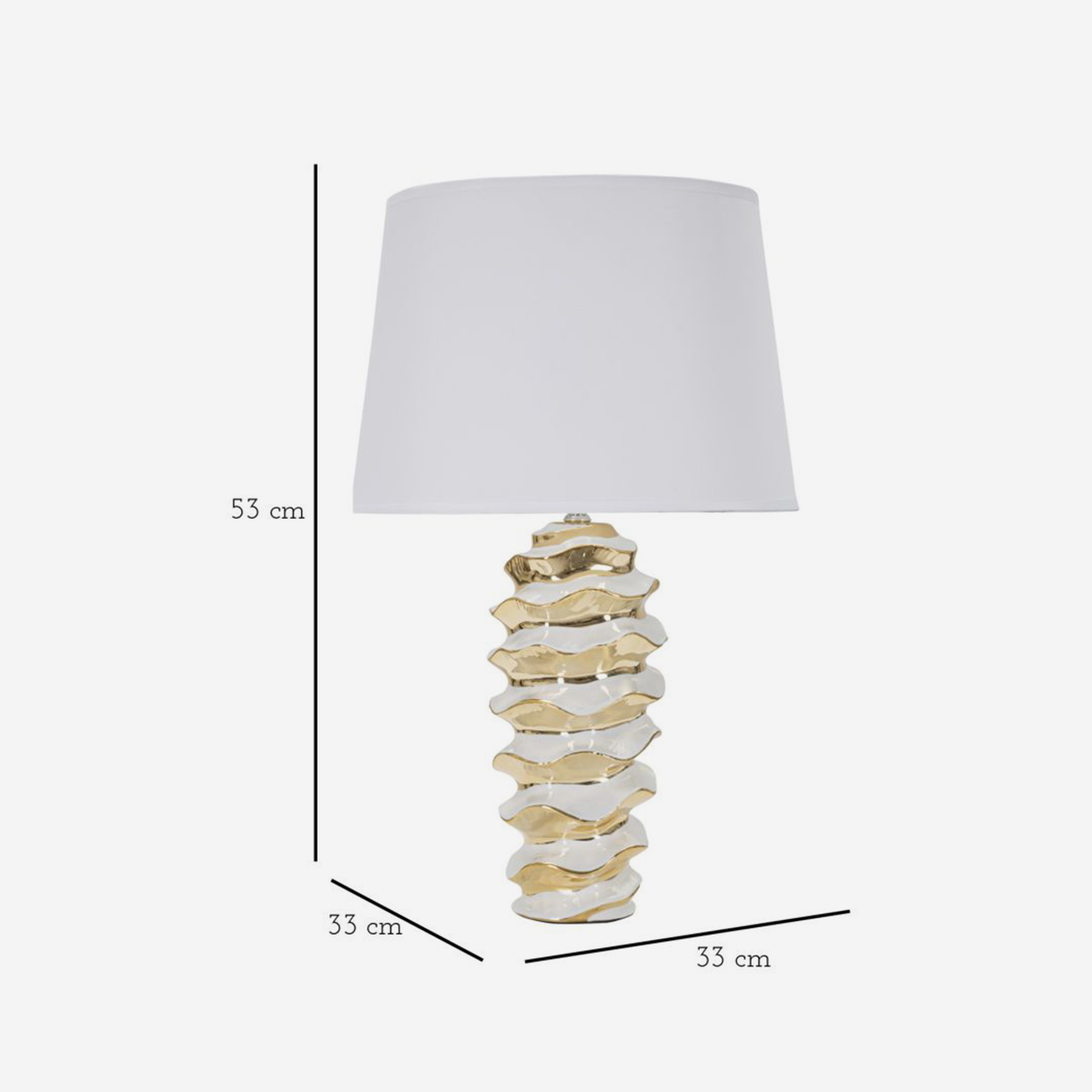 Lámpara de mesa Glam Space de cerámica y tela