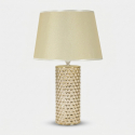 Lámpara de mesa de cerámica con pantalla Glam gold