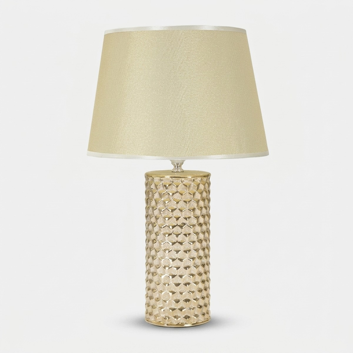 Lámpara de mesa de cerámica con pantalla Glam gold