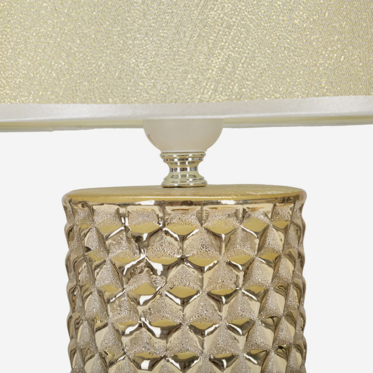 Lámpara de mesa de cerámica con pantalla Glam gold