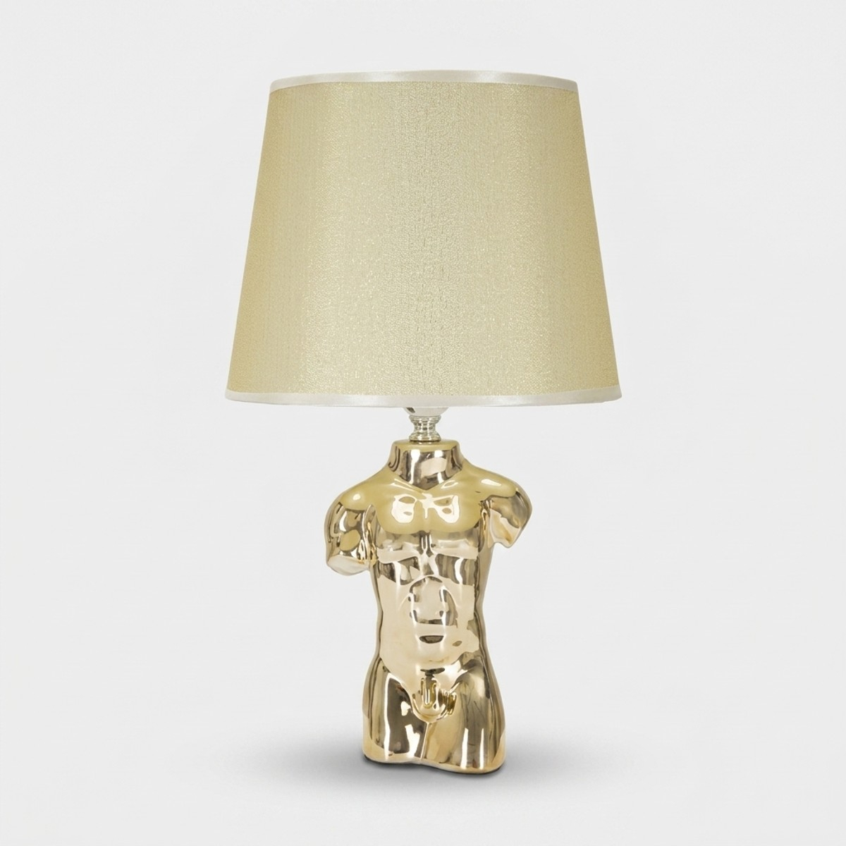 Lámpara de mesita de noche de cerámica con pantalla Glam Man