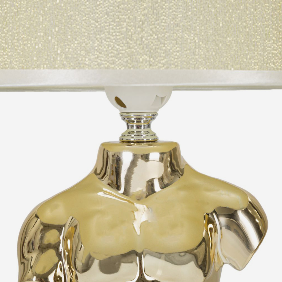 Lampada da comodino in ceramica con paralume Glam Man