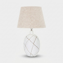 Lampe de table en résine avec abat-jour en tissu Lines