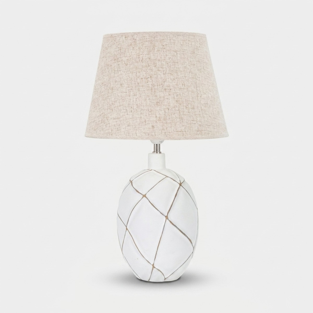 Lámpara de mesa de resina con pantalla de tela Lines
