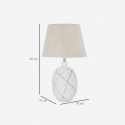 Lámpara de mesa de resina con pantalla de tela Lines