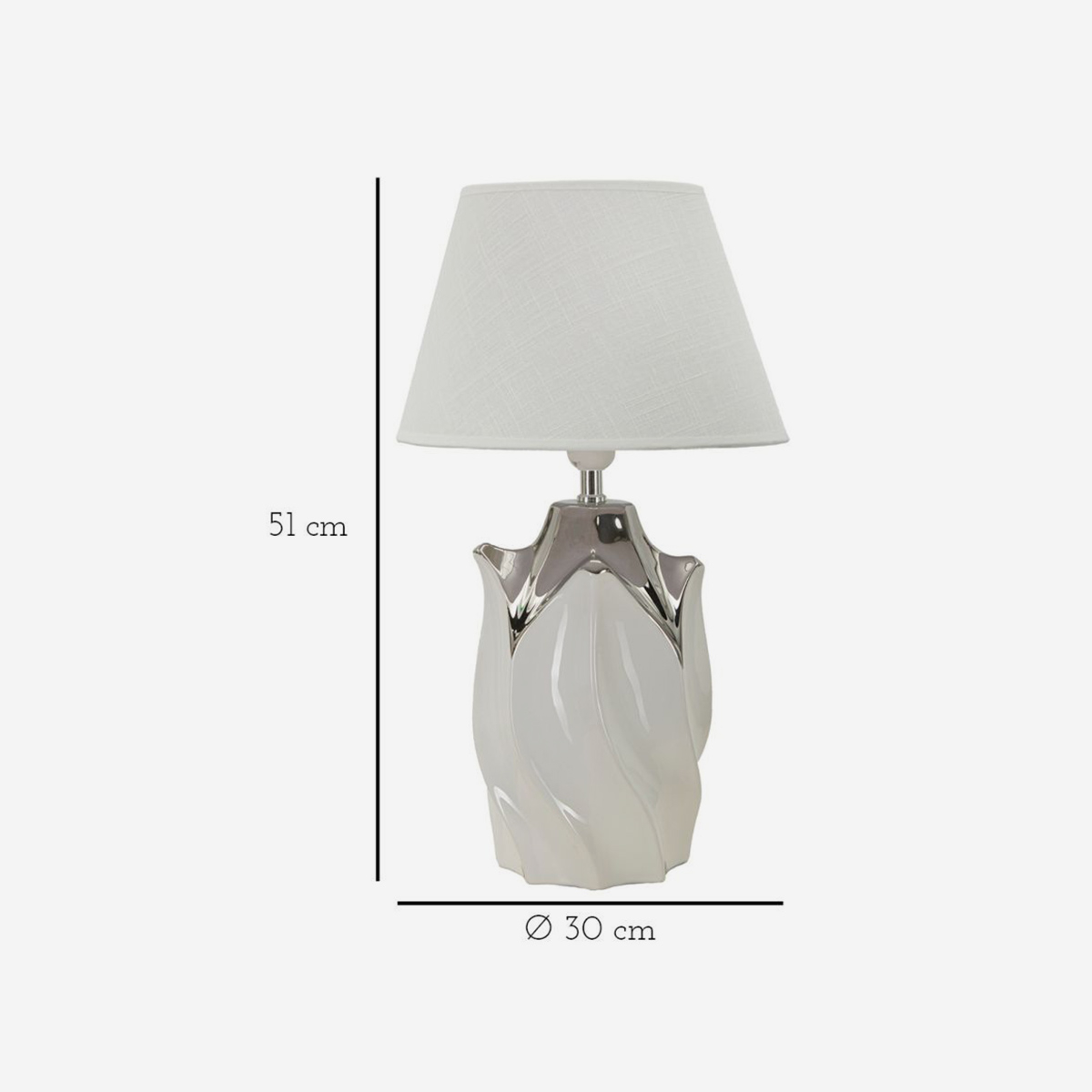 Lampada da tavolo in ceramica con paralume Shiney