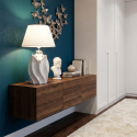 Lampada da tavolo in ceramica con paralume Shiney