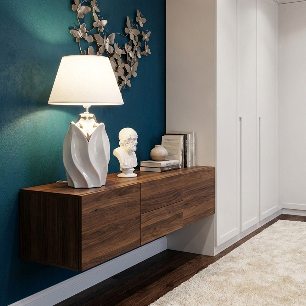 Lámpara de mesa de cerámica con pantalla Shiney