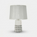 Lampada da tavolo in ceramica e tessuto Lace