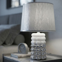 Lampada da tavolo in ceramica e tessuto Lace